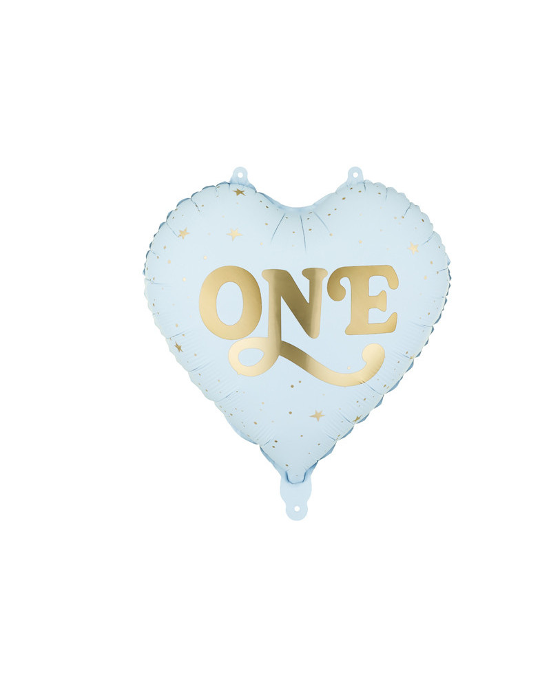 Balon foliowy Serce ''One'', 45 cm, jasny niebieski