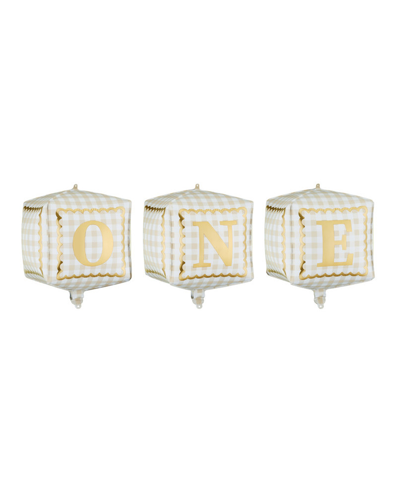 Balony foliowe kostki ''One'', 34 x 36 cm, mix (1 op. / 3 szt.)