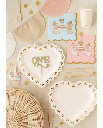 Świeczka urodzinowa cyfra 1 Myszki, 7.5 cm, mix