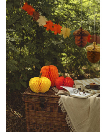 Dekoracja bibułowa Dynie, 18-30cm, mix (1 op. / 3 szt.)