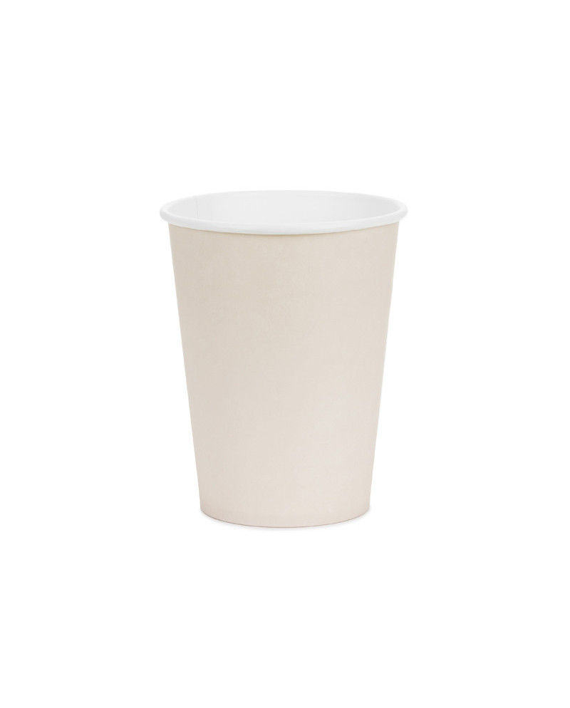 Kubeczki papierowe, beż, 250ml (1 op. / 6 szt.)