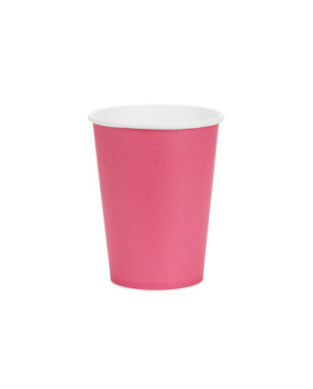 Kubeczki papierowe, ciemny różowy, 250ml (1 op. / 6 szt.)