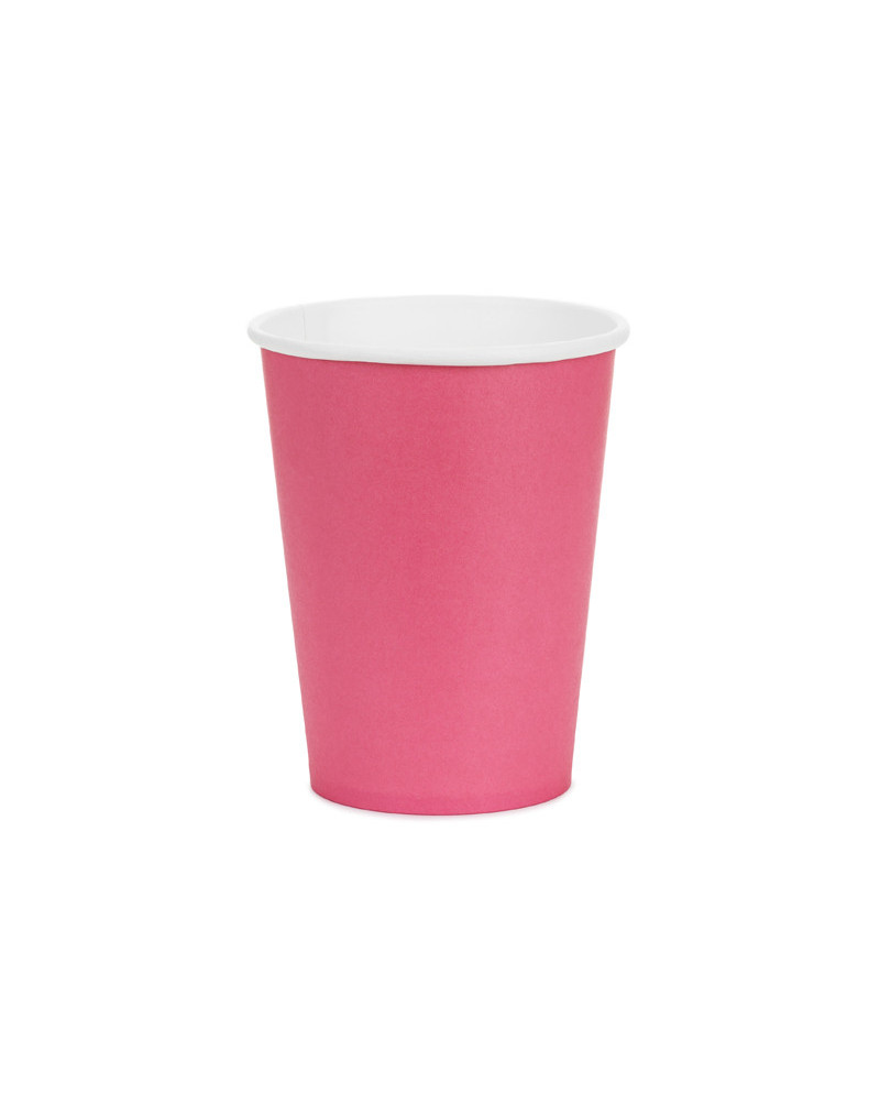 Kubeczki papierowe, ciemny różowy, 250ml (1 op. / 6 szt.)
