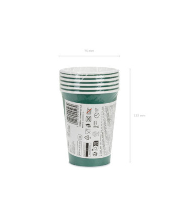 Kubeczki papierowe, ciemny zielony, 250ml (1 op. / 6 szt.)