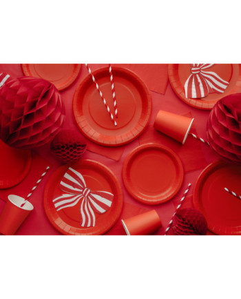 Kubeczki papierowe, czerwony, 250ml (1 op. / 6 szt.)