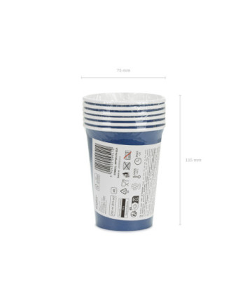 Kubeczki papierowe, granatowy, 250ml (1 op. / 6 szt.)