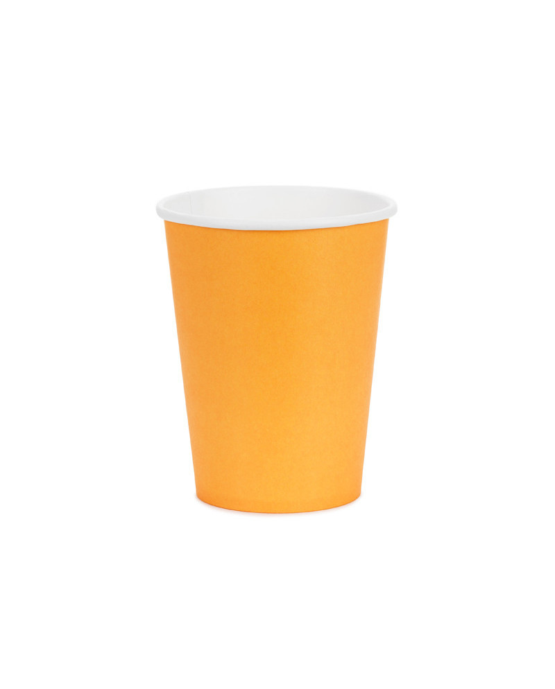 Kubeczki papierowe, jasny pomarańczowy, 250ml (1 op. / 6 szt.)