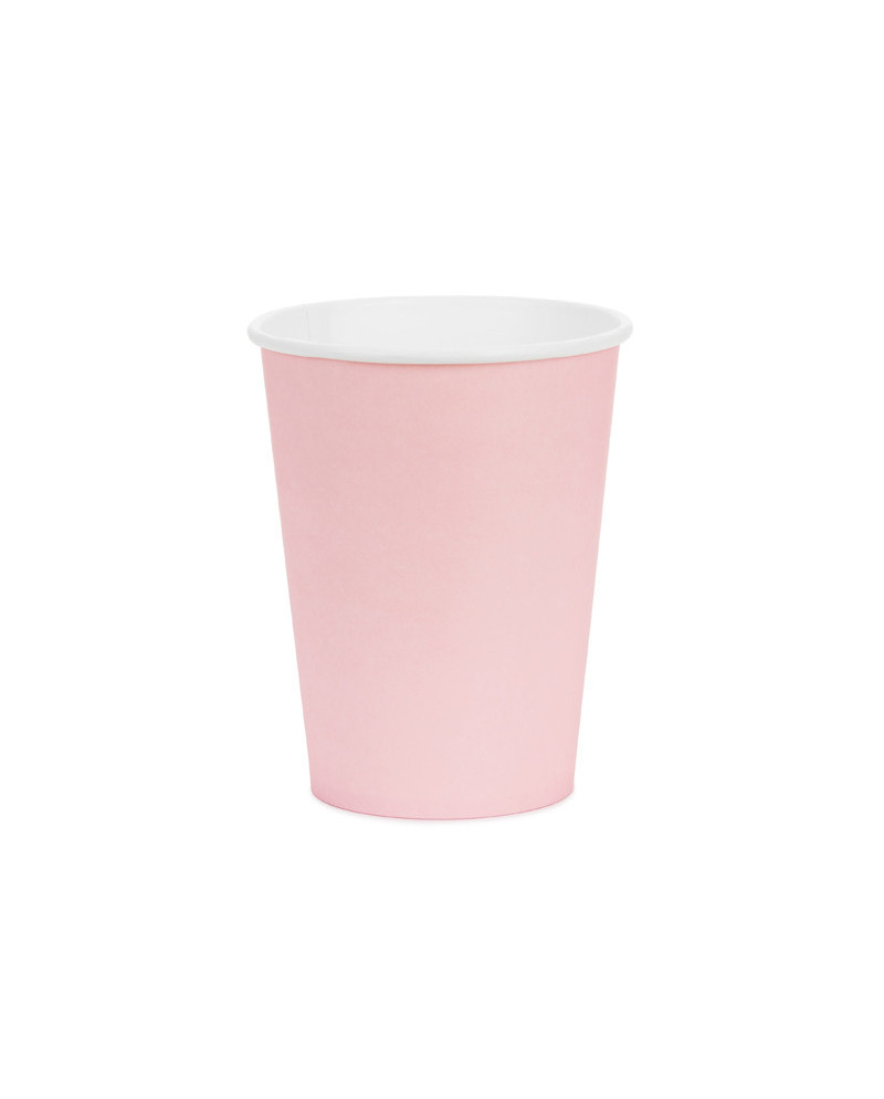Kubeczki papierowe, jasny różowy, 250ml (1 op. / 6 szt.)