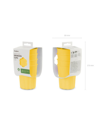 Kubeczki plastikowe Falbanka, 220 ml, żółty (1 op. / 4 szt.)