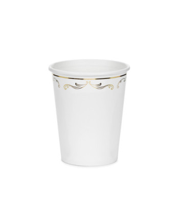 Kubeczki z ornamentem, biały, 220 ml (1 op. / 6 szt.)
