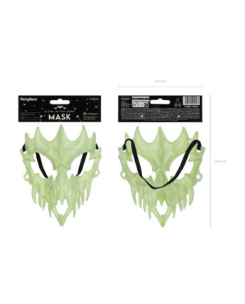 Maska Czaszka świecąca w ciemności, 14.5x18cm