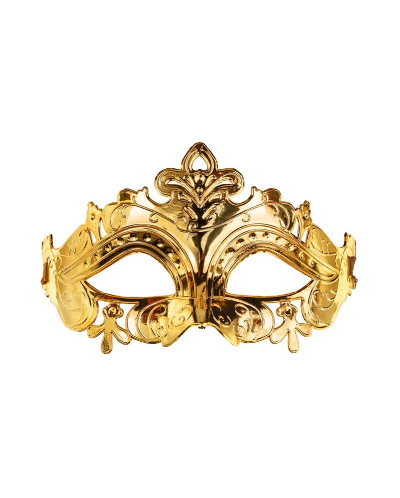 Maska karnawałowa, 17x9 cm, ciemny złoty