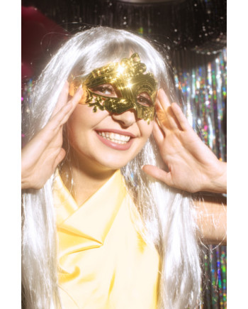 Maska karnawałowa, 17x9 cm, złoty