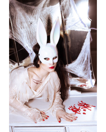 Maska Królik, 16.5x34cm, biały