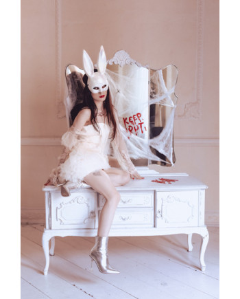 Maska Królik, 16.5x34cm, biały