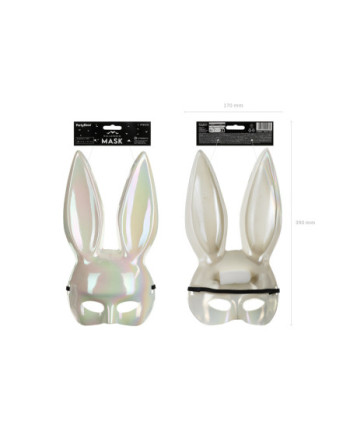 Maska Królik, 16.5x34cm, biały
