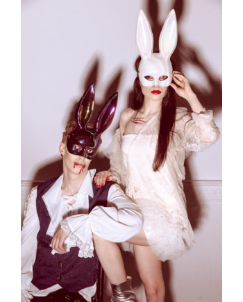 Maska Królik, 16.5x34cm, czarny