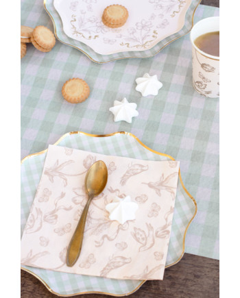 Bieżnik flizelinowy Kratka, szałwiowy, 40x500cm