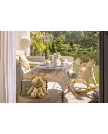 Obrus beżowe Kwiaty, 180x120 cm, mix