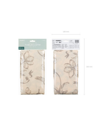Obrus beżowe Kwiaty, 180x120 cm, mix