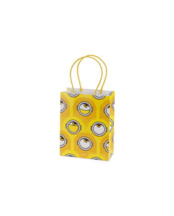 Torebki papierowe na upominki Minionki, 12x15.5x6 cm, żółte (1 op. / 6 szt.)