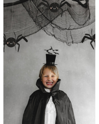 Opaska Cylinder z Nietoperzami, 19x26 cm, czarny