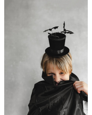 Opaska Cylinder z Nietoperzami, 19x26 cm, czarny