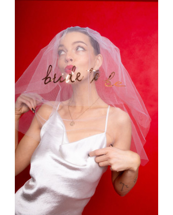 Welon z napisem Bride to be, 63cm, biały