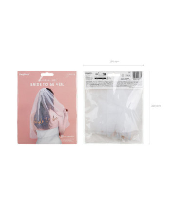 Welon z napisem Bride to be, 63cm, biały