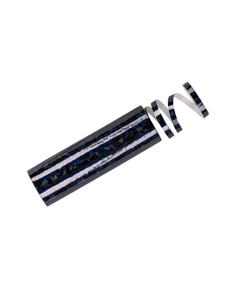 Serpentyny holograficzne, czarny, 3,8 m (1 op. / 18 szt.)