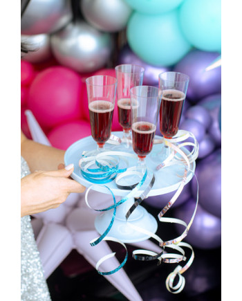 Serpentyny holograficzne, jasny niebieski, 3,8 m (1 op. / 18 szt.)