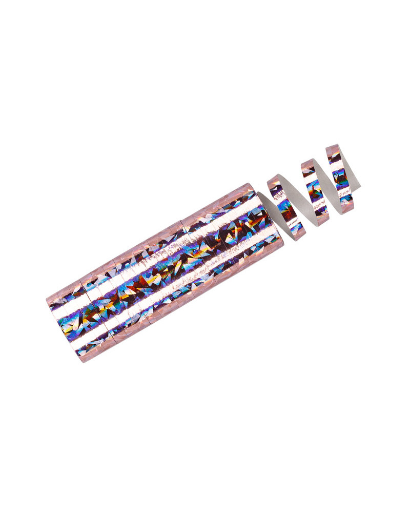 Serpentyny holograficzne, jasny różowy, 3,8 m (1 op. / 18 szt.)