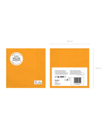 Serwetki papierowe, jasny pomarańczowy, 33x33cm (1 op. / 20 szt.)