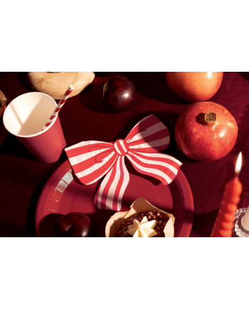 Serwetki Kokardka w paski, 16x13 cm, mix (1 op. / 12 szt.)