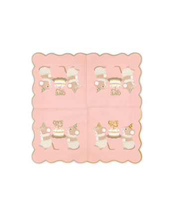 Serwetki One Myszki, 33x33 cm, różowy (1 op. / 12 szt.)