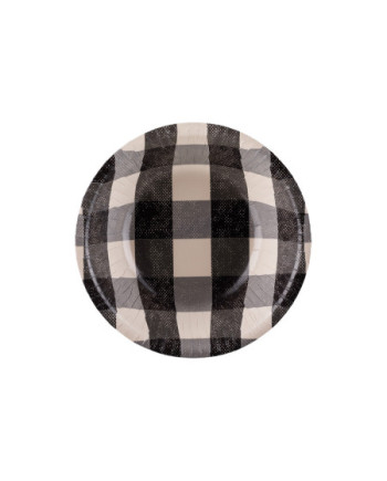 Miseczki papierowe w kratę, mix, 17x4.5 cm (1 op. / 6 szt.)