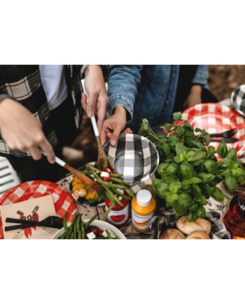 Miseczki papierowe w kratę, mix, 17x4.5 cm (1 op. / 6 szt.)