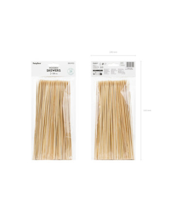 Patyczki drewniane do szaszłyków, 25 cm (1 op. / 200 szt.)