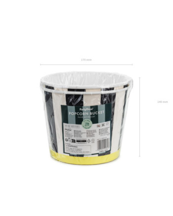 Wiaderka na przekąski Paski, 14 cm, mix (1 op. / 2 szt.)