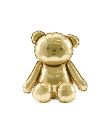 Balon foliowy Miś, 43x53 cm, złoty