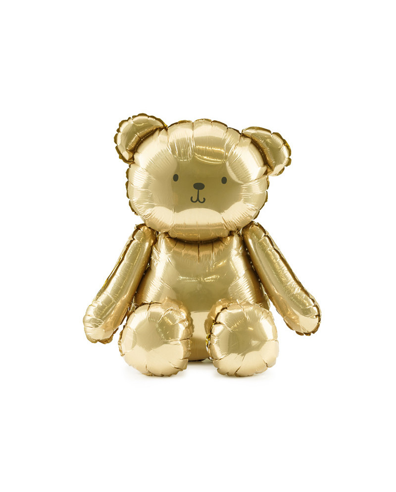 Balon foliowy Miś, 43x53 cm, złoty