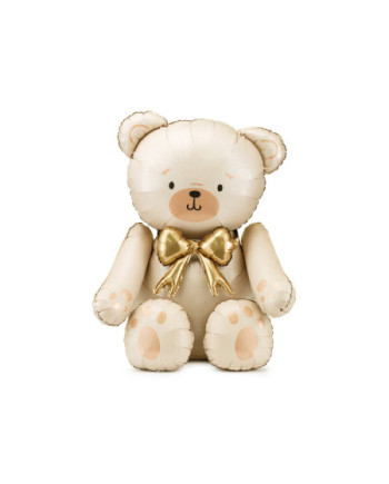 Balon foliowy Miś, 75x84 cm, kremowy