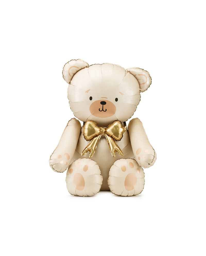 Balon foliowy Miś, 75x84 cm, kremowy