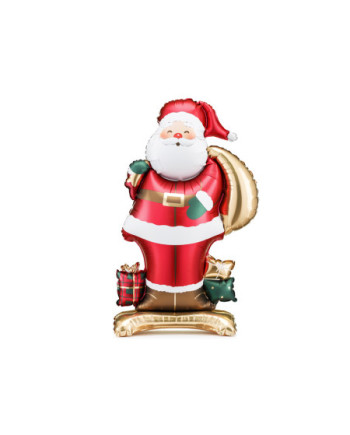 Stojący balon foliowy Mikołaj, 48.5x84 cm, mix