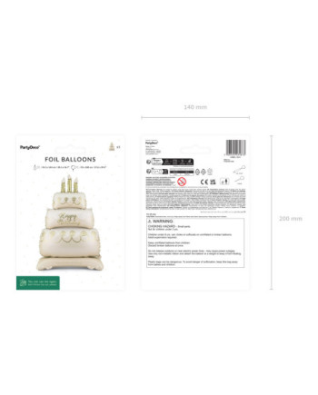 Stojący balon foliowy Tort, 70x100 cm, mix