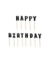 Świeczki urodzinowe Happy Birthday, 2.5 cm, czarny (1 op. / 13 szt.)