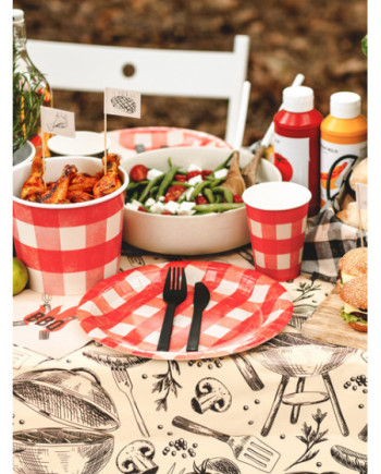 Sztućce plastikowe, 18-18.5 cm, czarny (1 op. / 12 szt.)