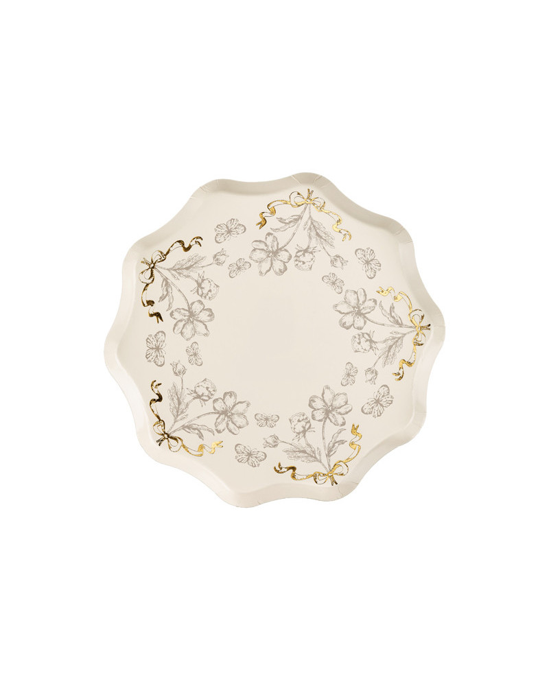 Talerzyki Kwiaty, 20 cm, mix (1 op. / 6 szt.)