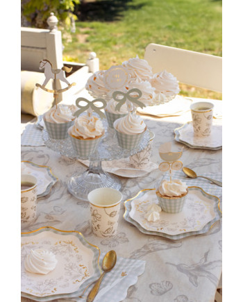 Talerzyki Kwiaty, 20 cm, mix (1 op. / 6 szt.)