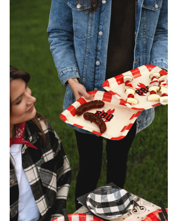 Talerzyki papierowe BBQ, mix, 26x26cm (1 op. / 6 szt.)